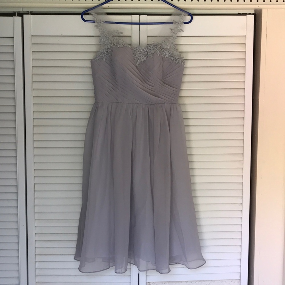 Grey, calf length dress!